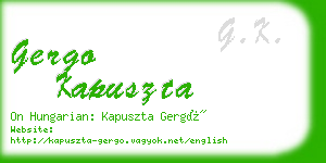 gergo kapuszta business card